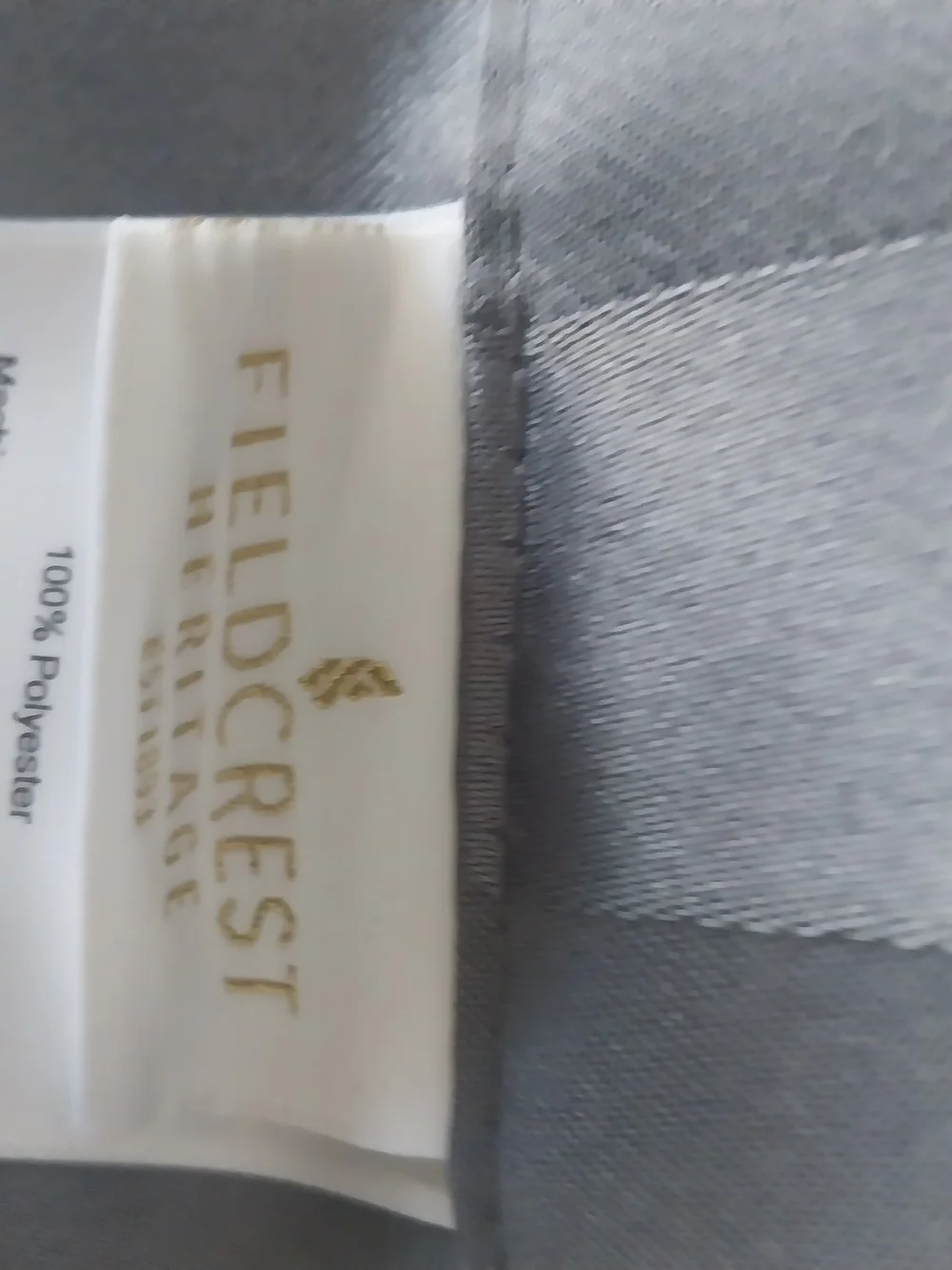Fieldcrest Two Tone Grey Satin Stripe Shower Curtain
